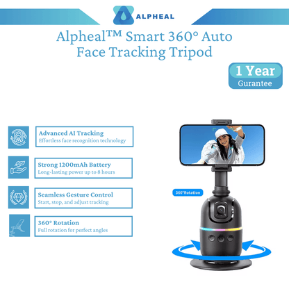 Alpheal™ Smart 360° Auto Face Tracking Tripod