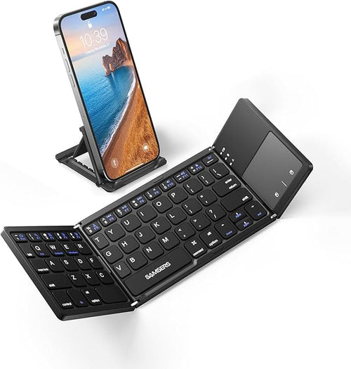 Alpheal™ FlexFold Keyboard – Compact Bluetooth Keyboard with Touchpad