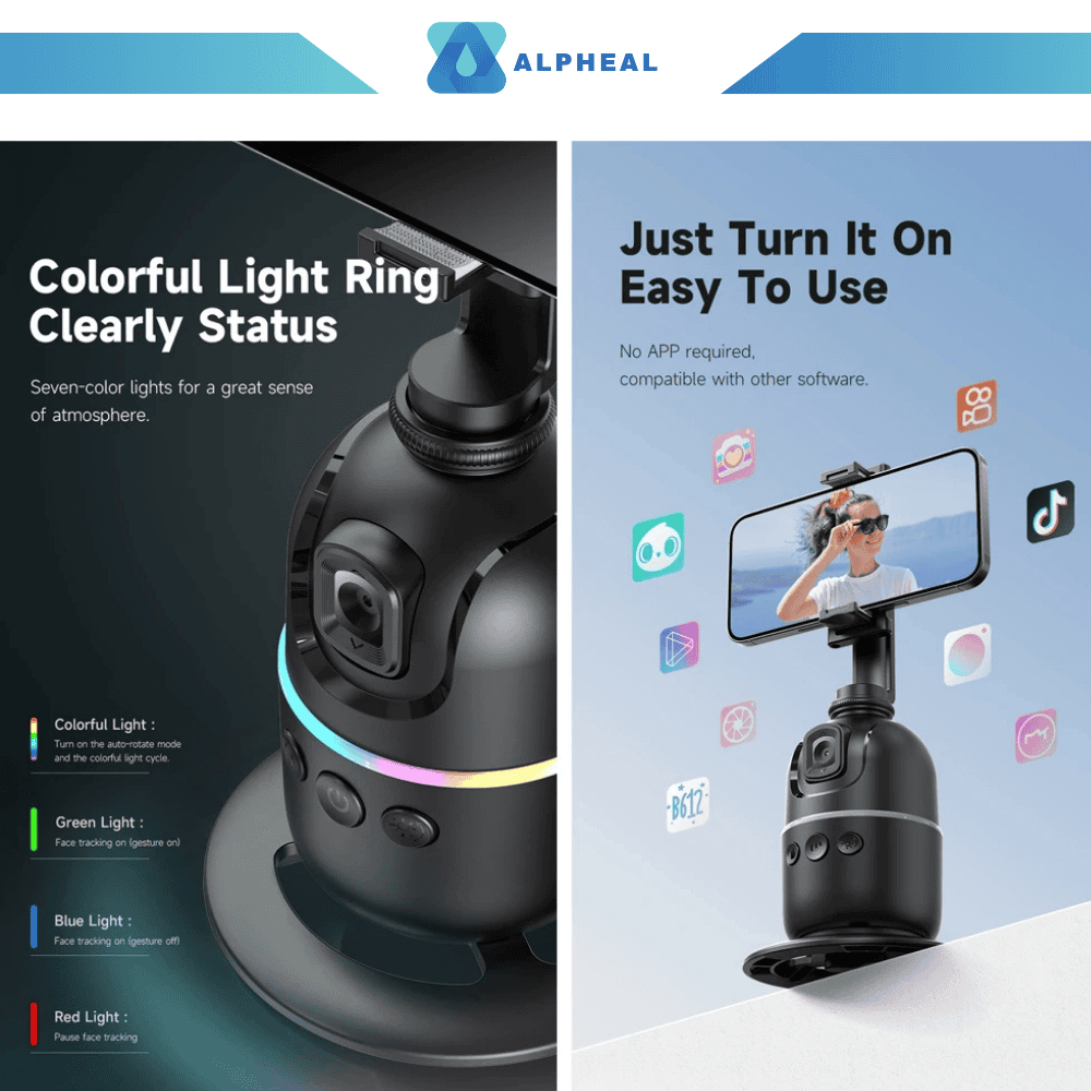 Alpheal™ Smart 360° Auto Face Tracking Tripod